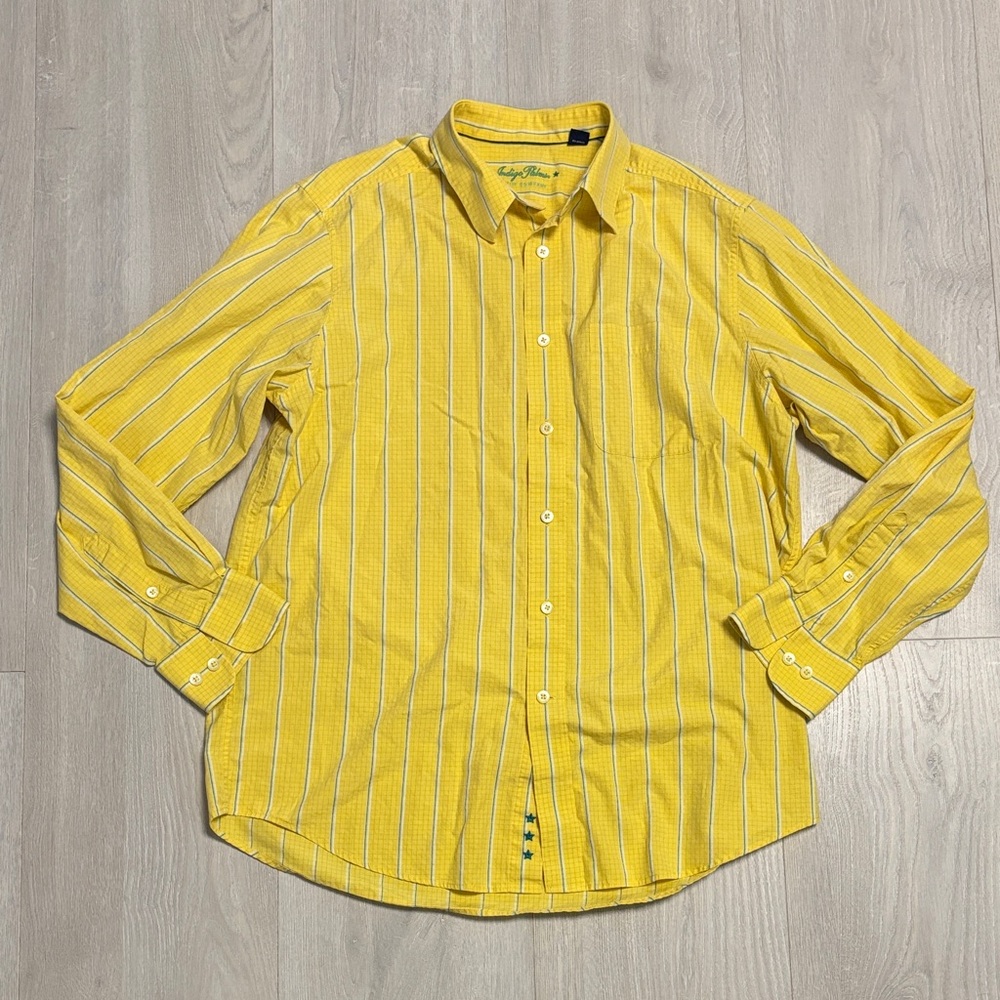 🔥BUNDLESALE Men’s L Indigo Palms by Tommy Bahama Cotton Button Down Shirt